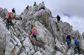 Via ferrata testival: well secured on the via ferrata